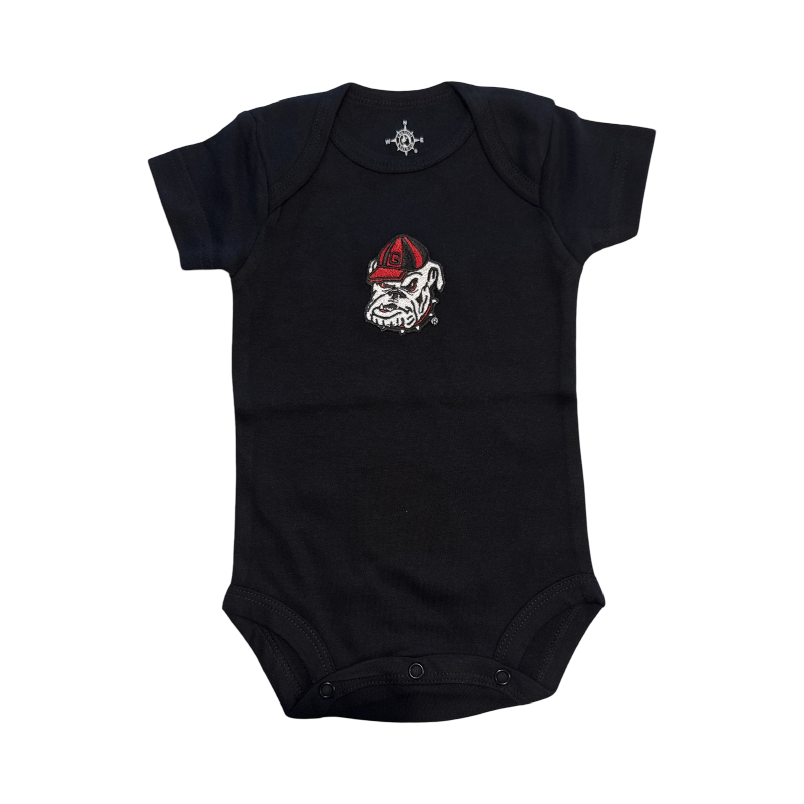 Bulldog Head UGA Bodysuit-Black