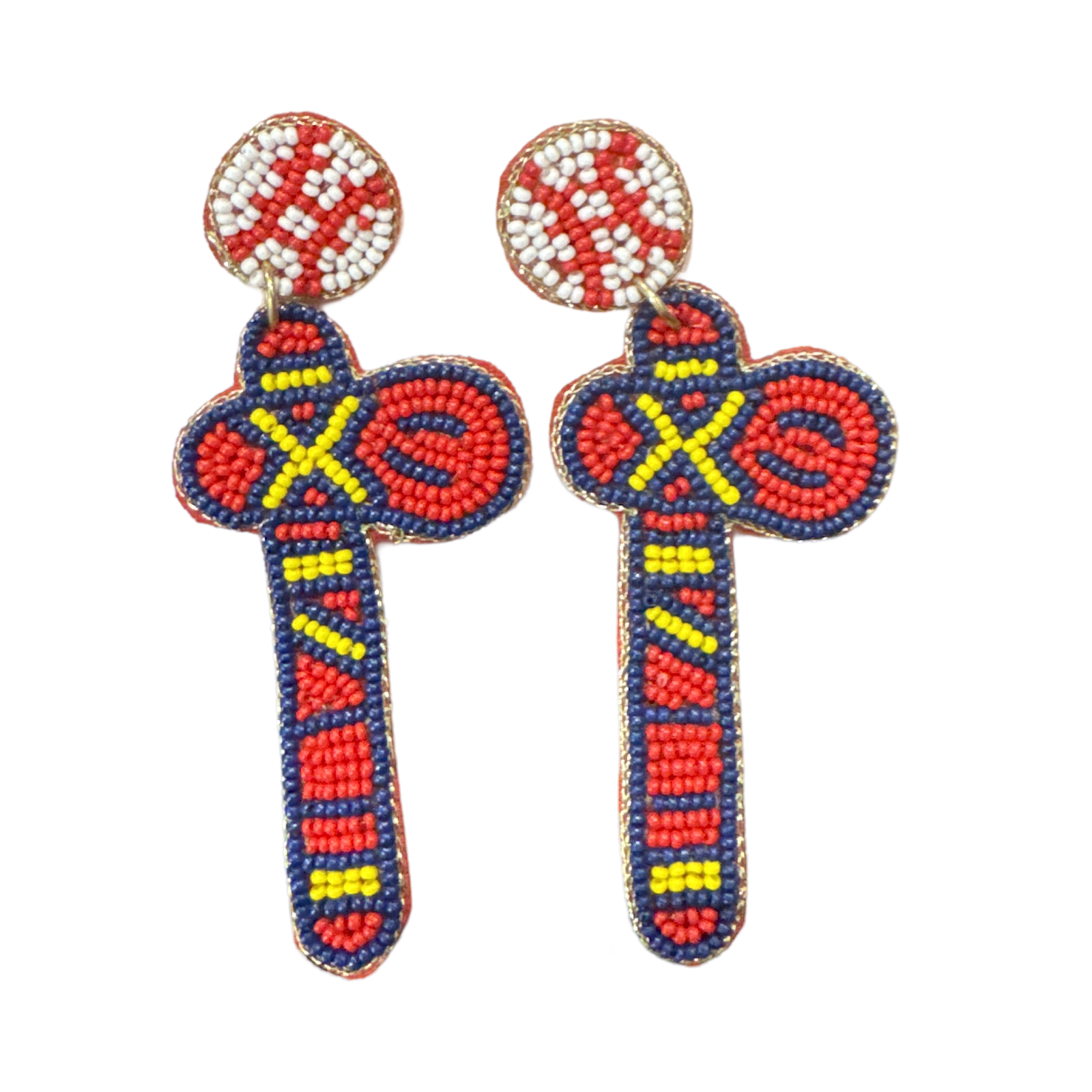 Beaded Tomahawk & Baseball Earrings