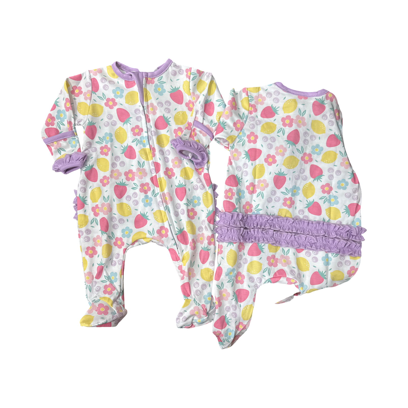 Fruity Fun Ruffle Zipper Footie