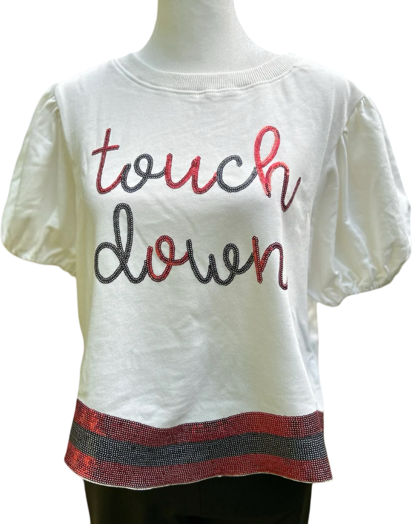 Peach Love “Touch Down” Sequin Top -Women’s