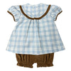 Blue/Khaki Plaid Bloomer Set