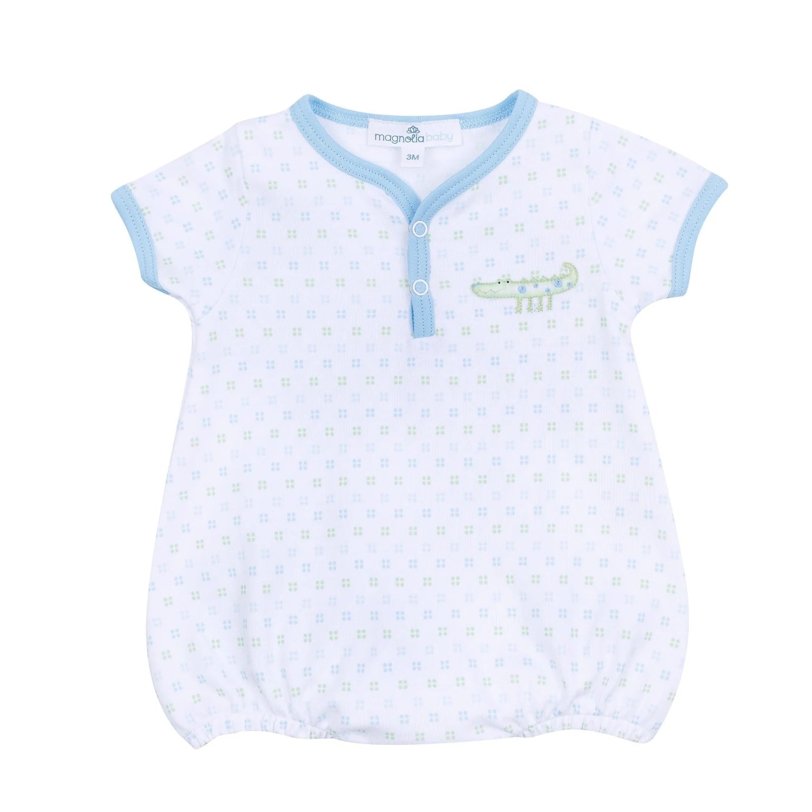 Alligator Pie Embroidered Bubble - Light Blue