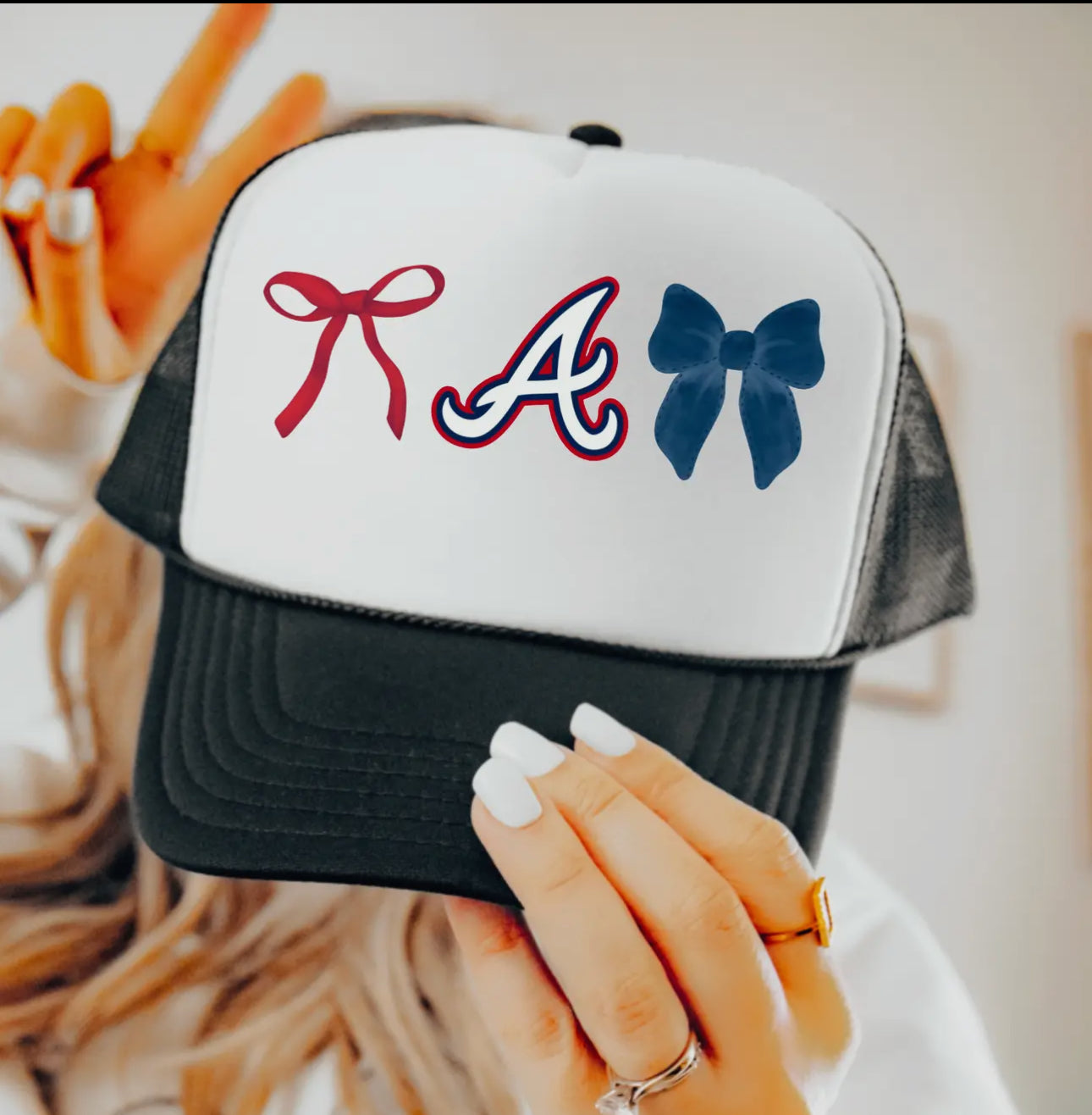 Atlanta Braves Coquette Trucker Hat