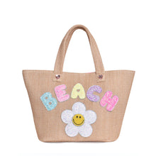 Load image into Gallery viewer, OMG Accessories Beach Daisy Straw Tote Bag
