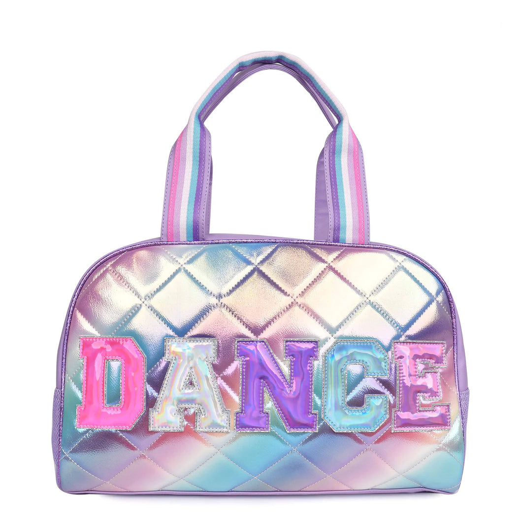 OMG Accessories 'Dance' Quilted Metallic Ombre Medium Duffle Bag