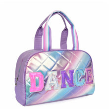 Load image into Gallery viewer, OMG Accessories &#39;Dance&#39; Quilted Metallic Ombre Medium Duffle Bag
