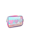 OMG ACCESSORIES Glitter Hearts Clear Glazed Pouch