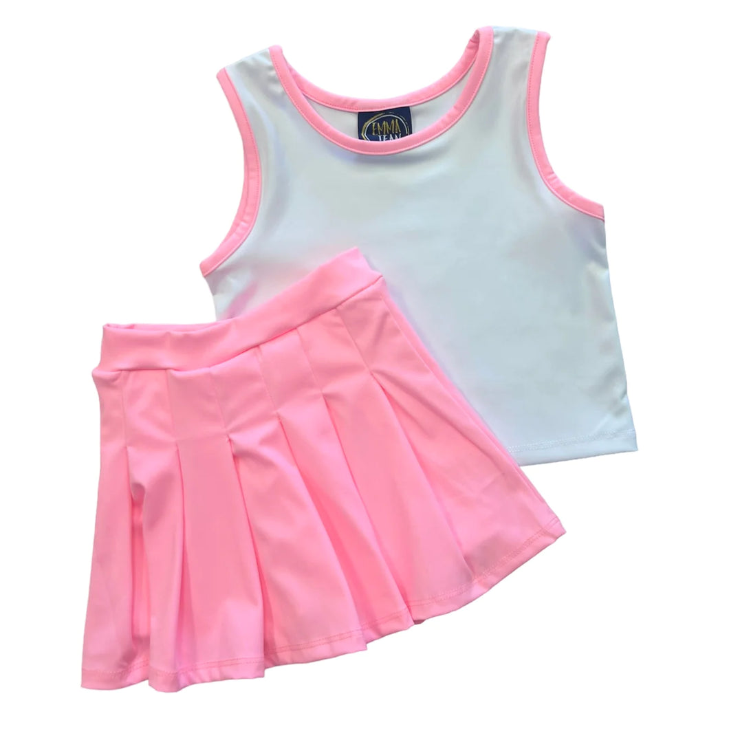 Emma Jean Kids Remi Skort Set Pink & White