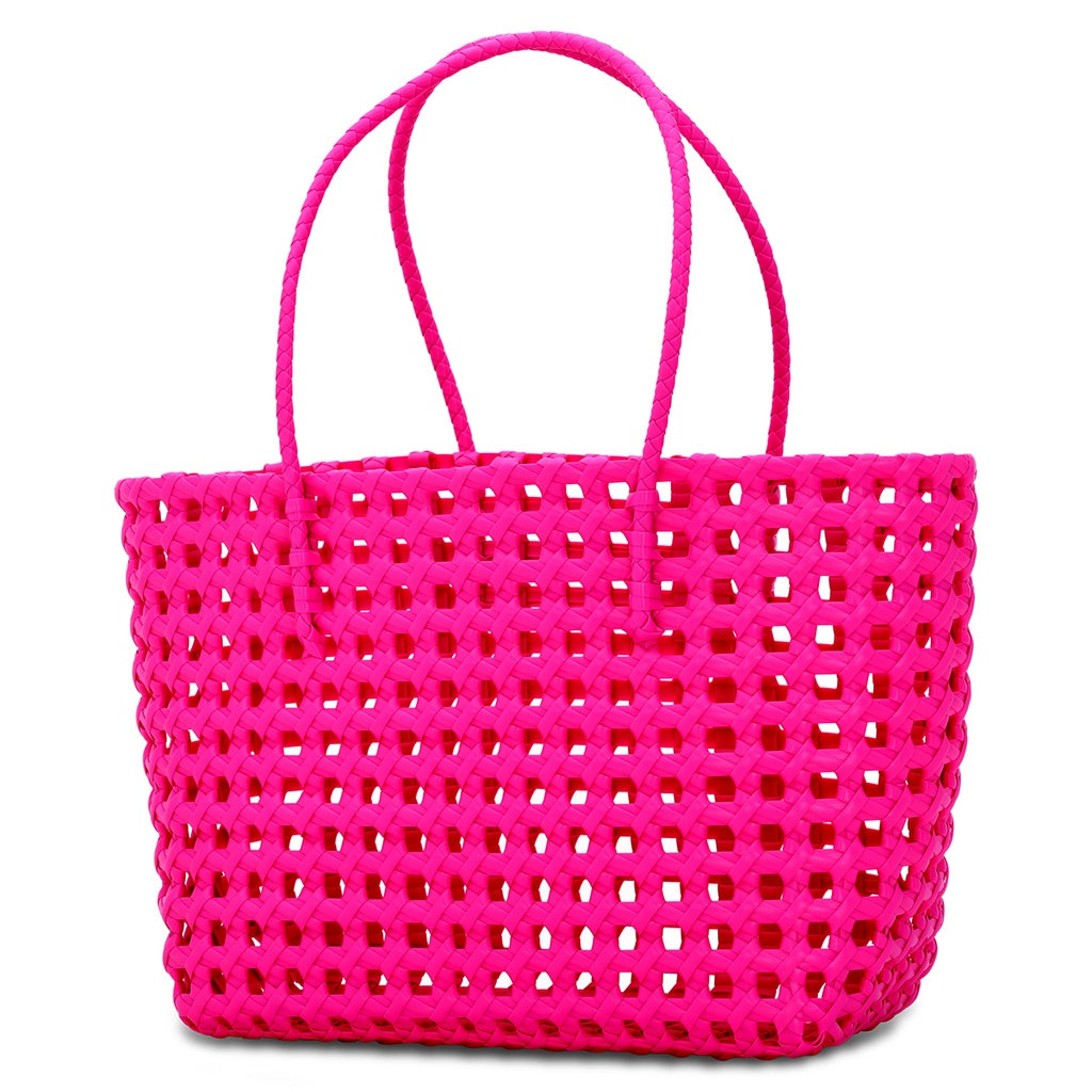Iscream Large Pink Woven Tote Bag