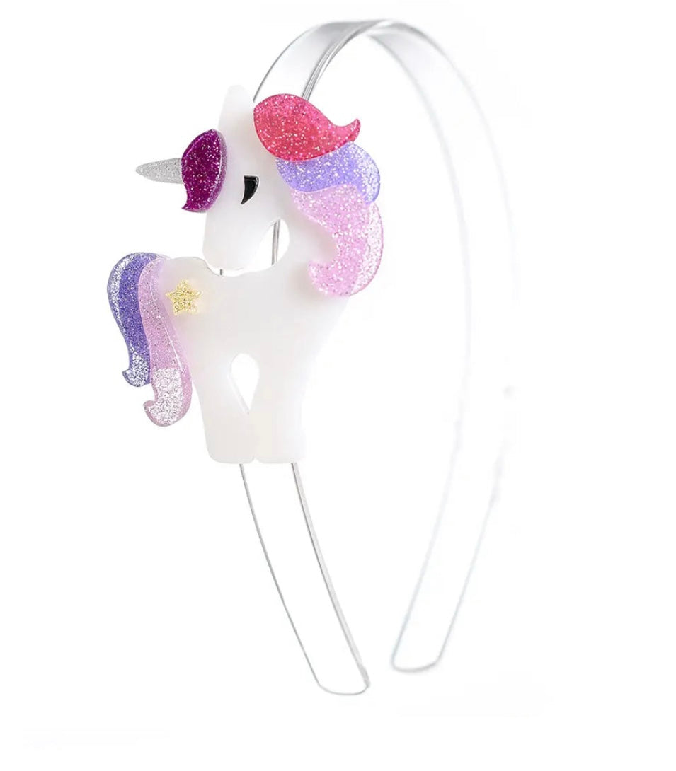 Lilies & Roses Unicorn Colorful Glitter Headband