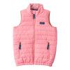 GIRL'S PUFFER VEST IN PLUMERIA PINK WITH SEA TURTLE PRINT LINER