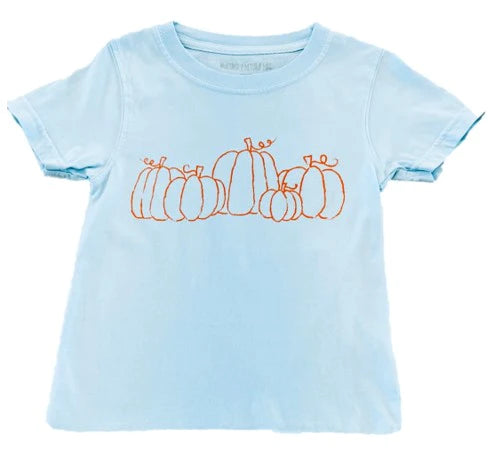 Mustard & Ketchup Light Blue Pumpkin Short Sleeve