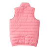 GIRL'S PUFFER VEST IN PLUMERIA PINK WITH SEA TURTLE PRINT LINER