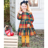 Ruffle Butts Autumn Rainbow Plaid Scoop Back Ruffle Dress