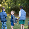 KID'S PUFFER VEST IN BLUEFIN BLUE WITH BIGEYE TUNA PRINT LINER