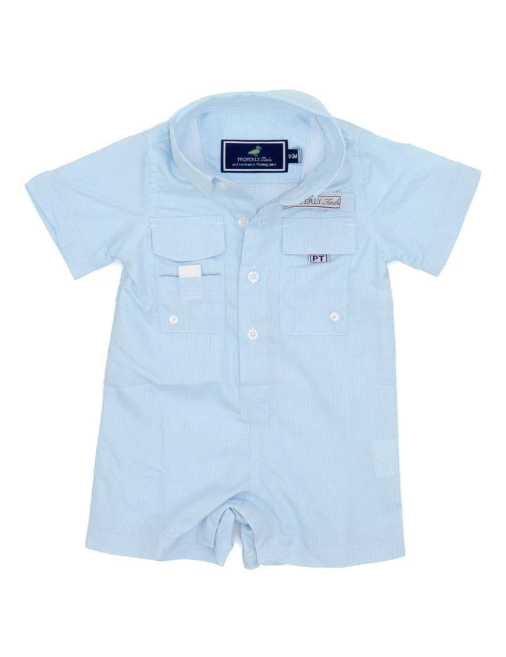 Properly Tied Baby Perfomance Fishing Shortall Aqua