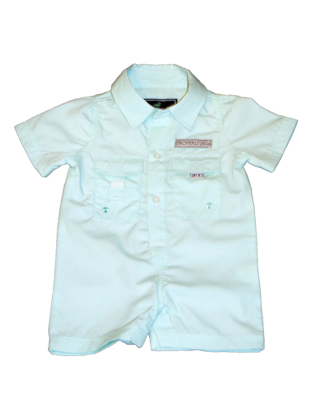 Properly Tied Baby Perfomance Fishing Shortall Seafoam