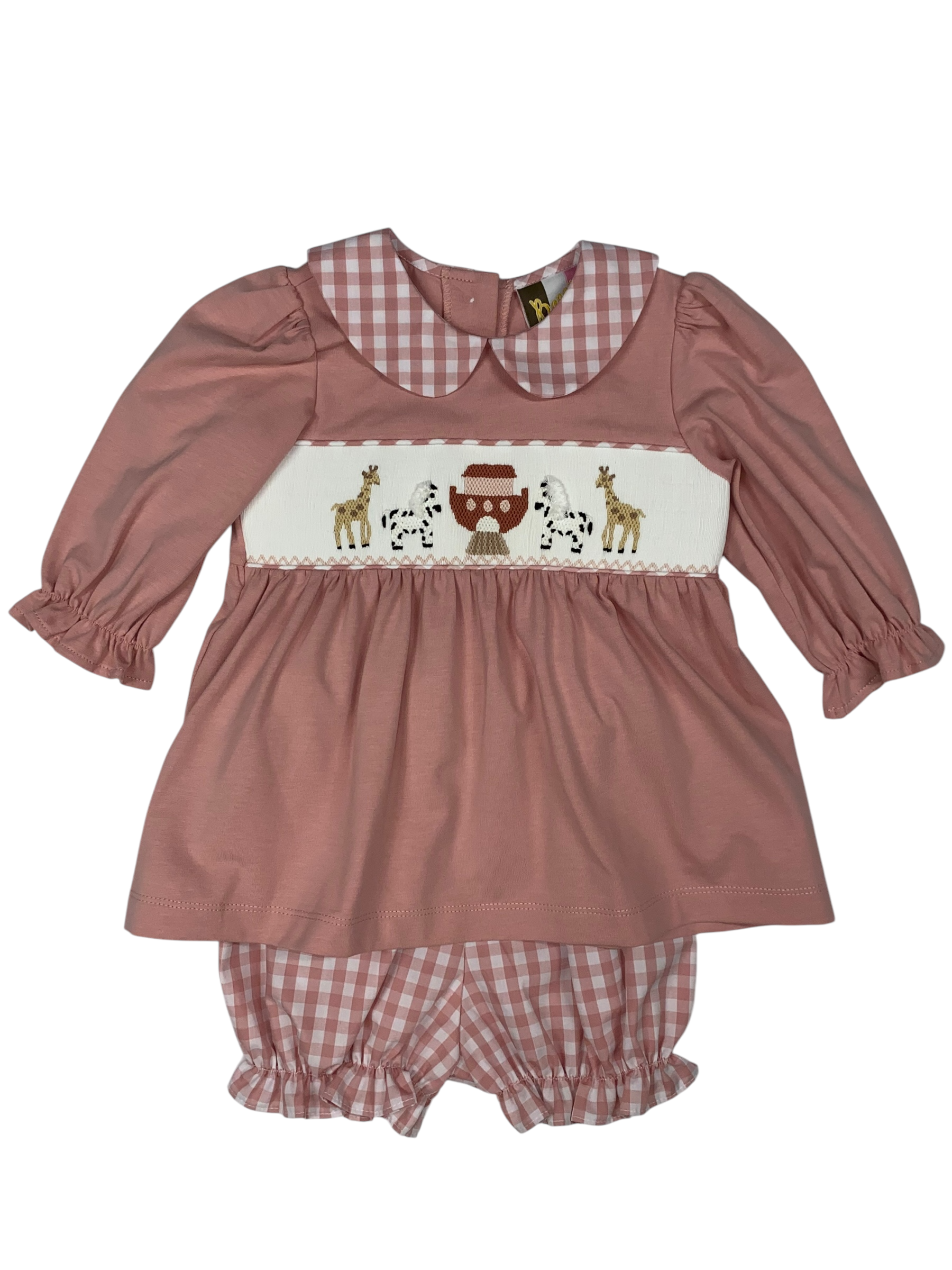 Noah’s Ark Smocked Bloomer Set