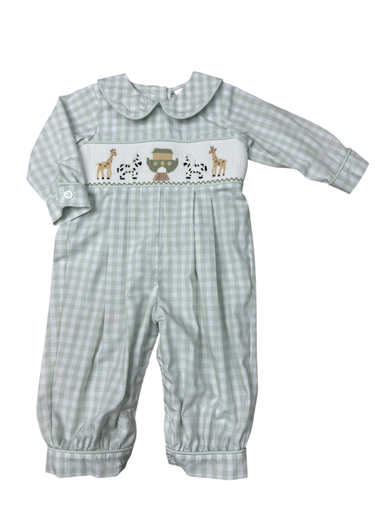 Noah’s Ark Smocked Boys Romper