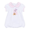 Magnolia Baby - Boo Crew! Applique Pink Collared S/S Girl Bubble