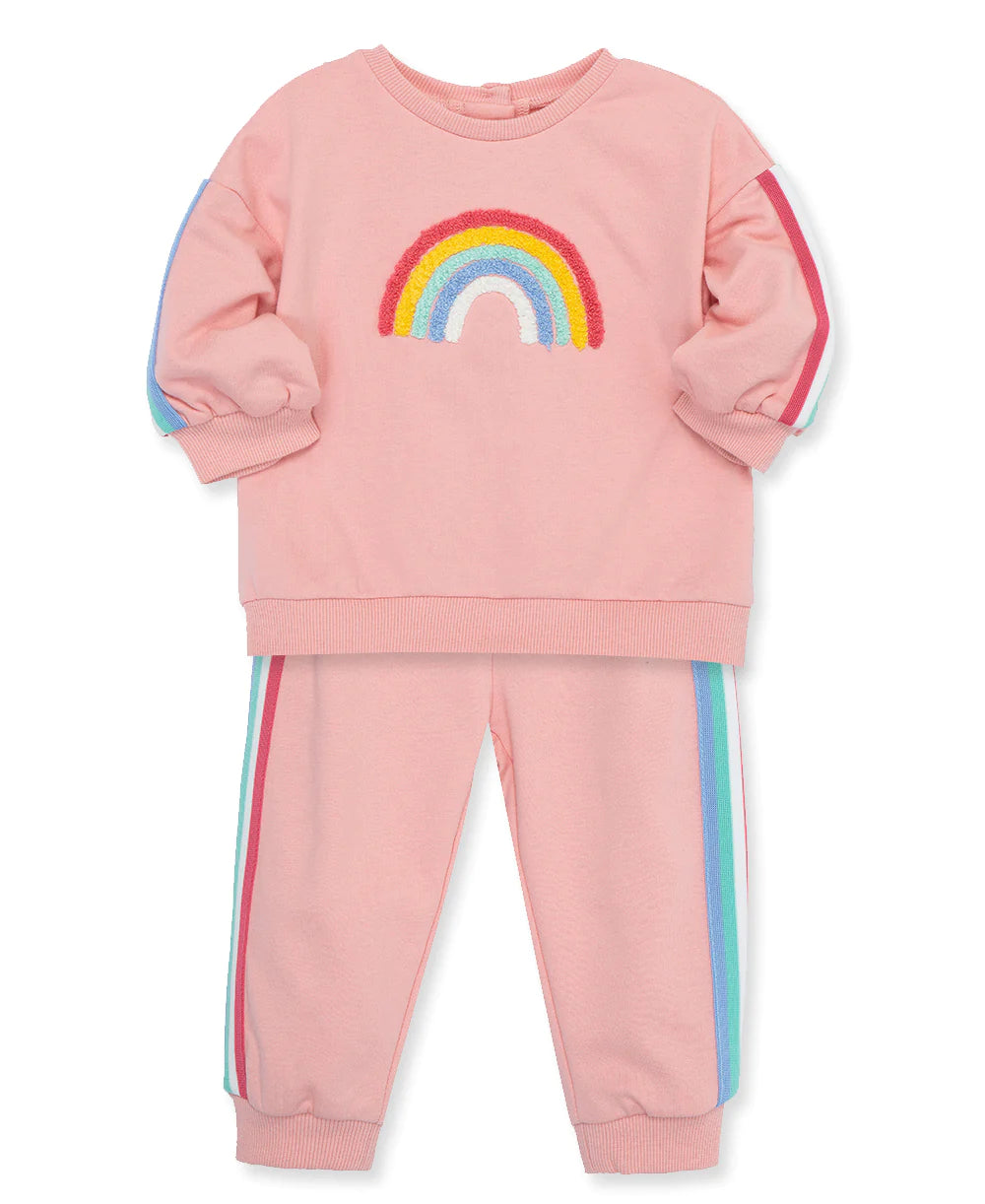 Little Me Rainbow Toddler 2-Piece Sweatshirt Set (2T-4T)