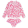 Sandy Toes Rashguard Swim Set - Berry Sweet