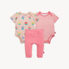 Pink Flower Combo CloudStretch™ Magnetic 3-Pack Bodysuit & Pant