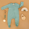 Luna & Arlo Basics Zip Footie - Moss