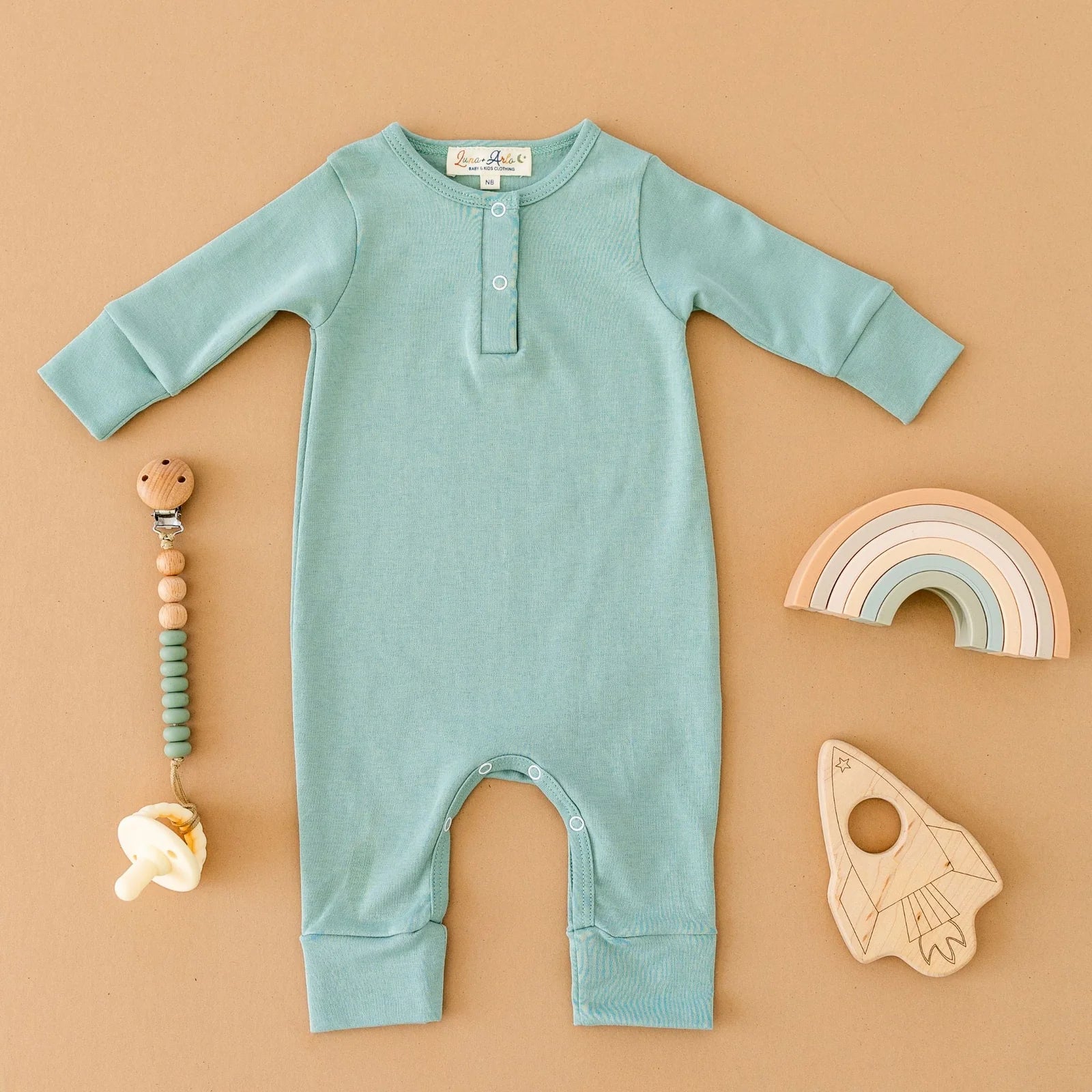 Luna & Arlo Basics Playsuit - Moss