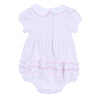 Pumpkin Patch Fun Embroidered Collarded Ruffle Short Sleeve Bubble Pink