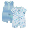 Little Me Whales 2 pack rompers