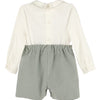 Luli & Me Boys Cozy Cord Shorts Set - Sage Green