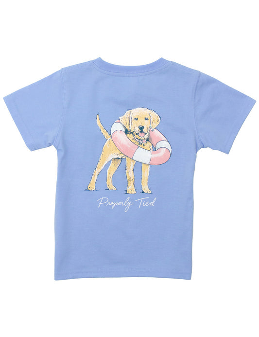 Girls Lifeguard Pup SS Light Blue
