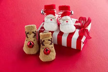 Load image into Gallery viewer, Mud Pie Reindeer Jingle Bell Socks
