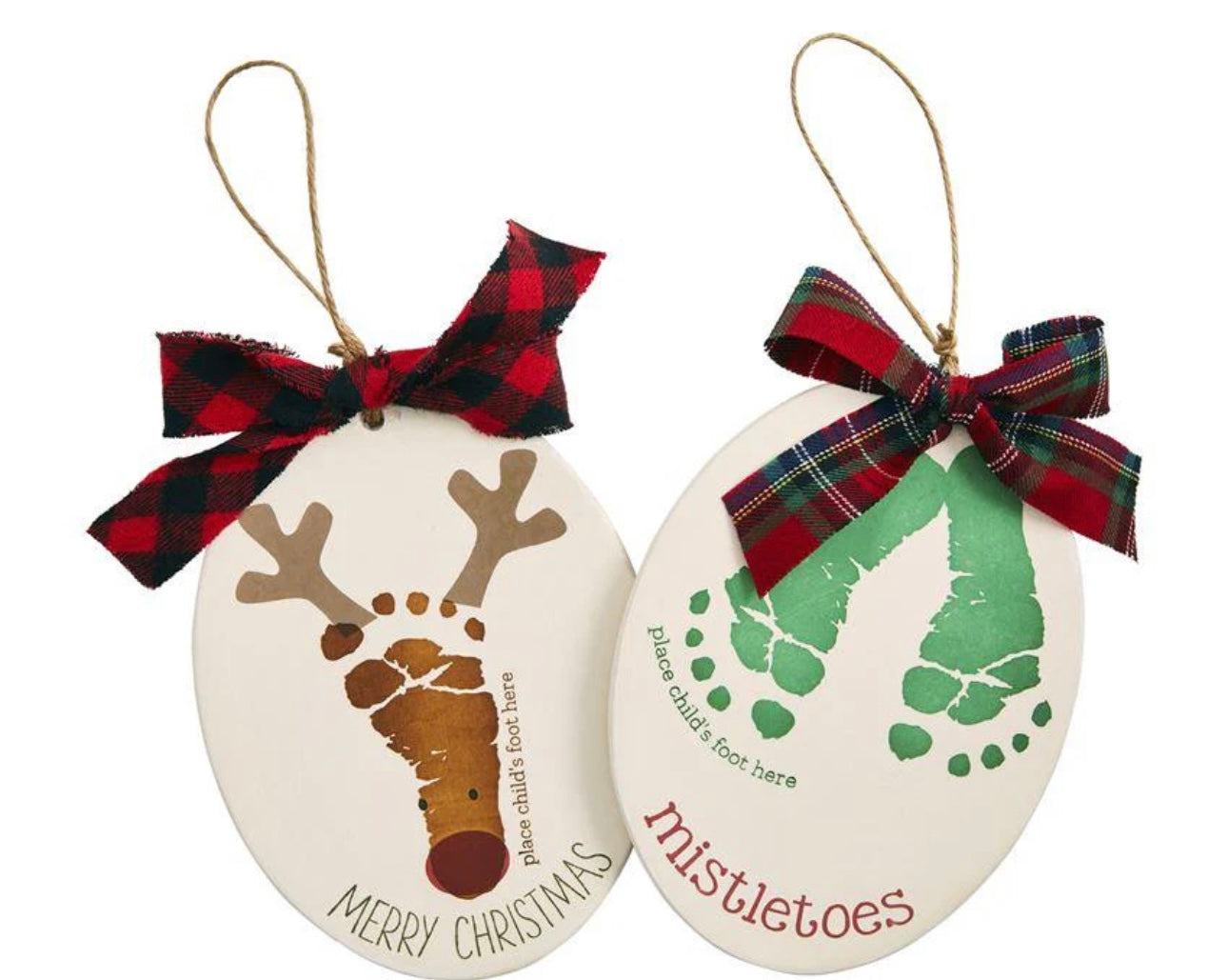 Mud Pie Mistle Toe Footprint Ornament