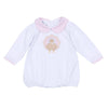 Pilgrim Pals Applique Collared Long Sleeve Bubble - Pink