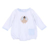 Pilgrim Pals Applique Long Sleeve Bubble - Light Blue