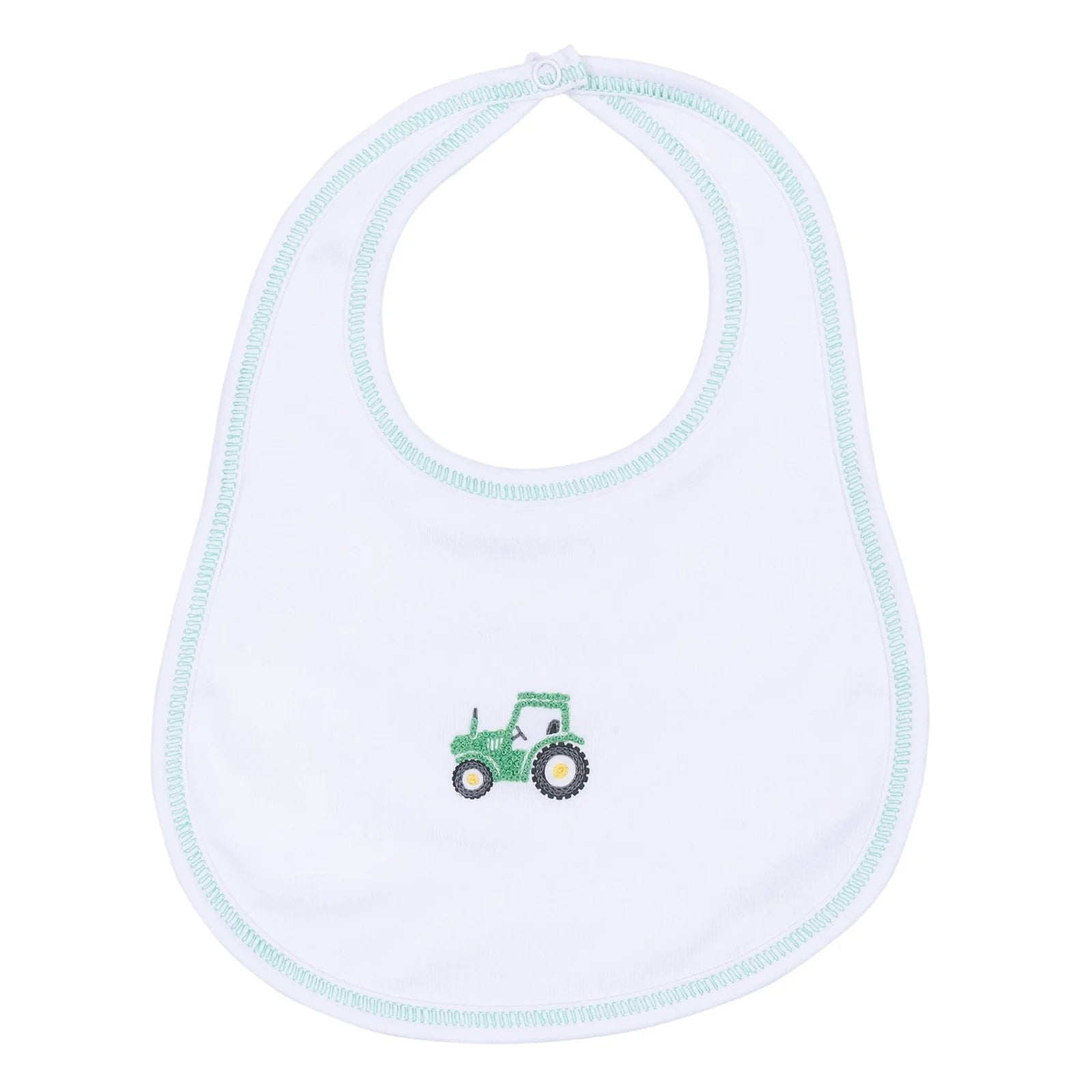 Lil' Green Tractor Embroidered Bib