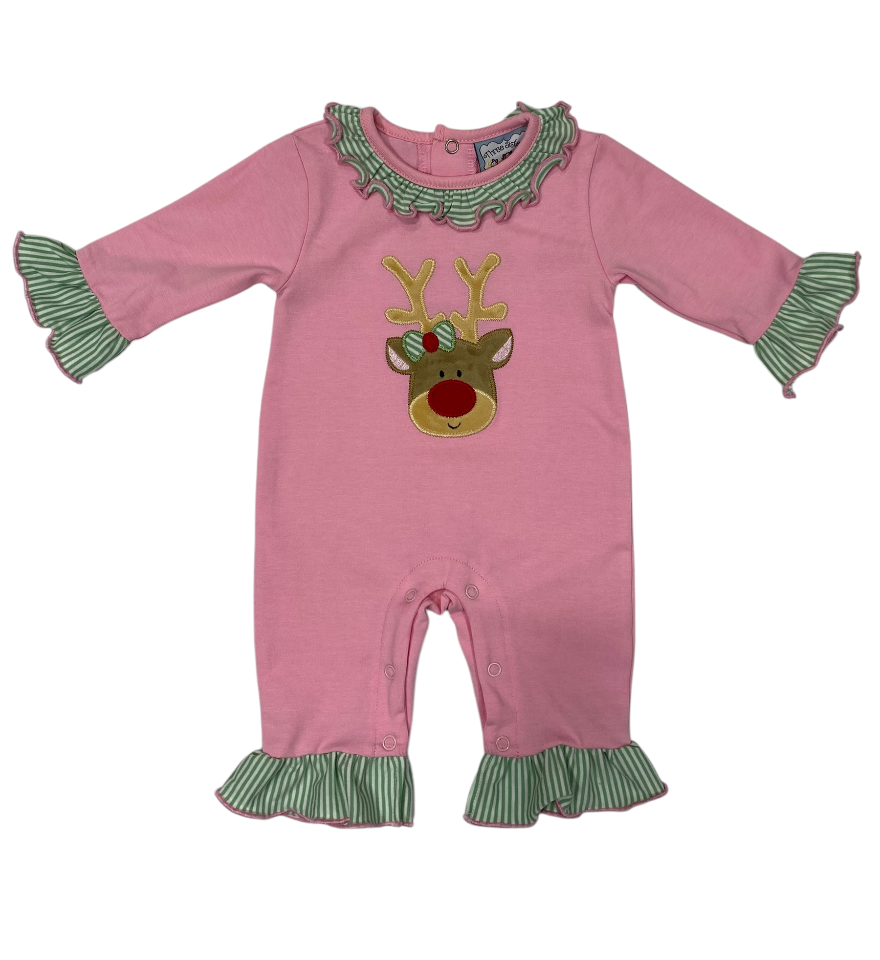 Reindeer Applique Girls Romper