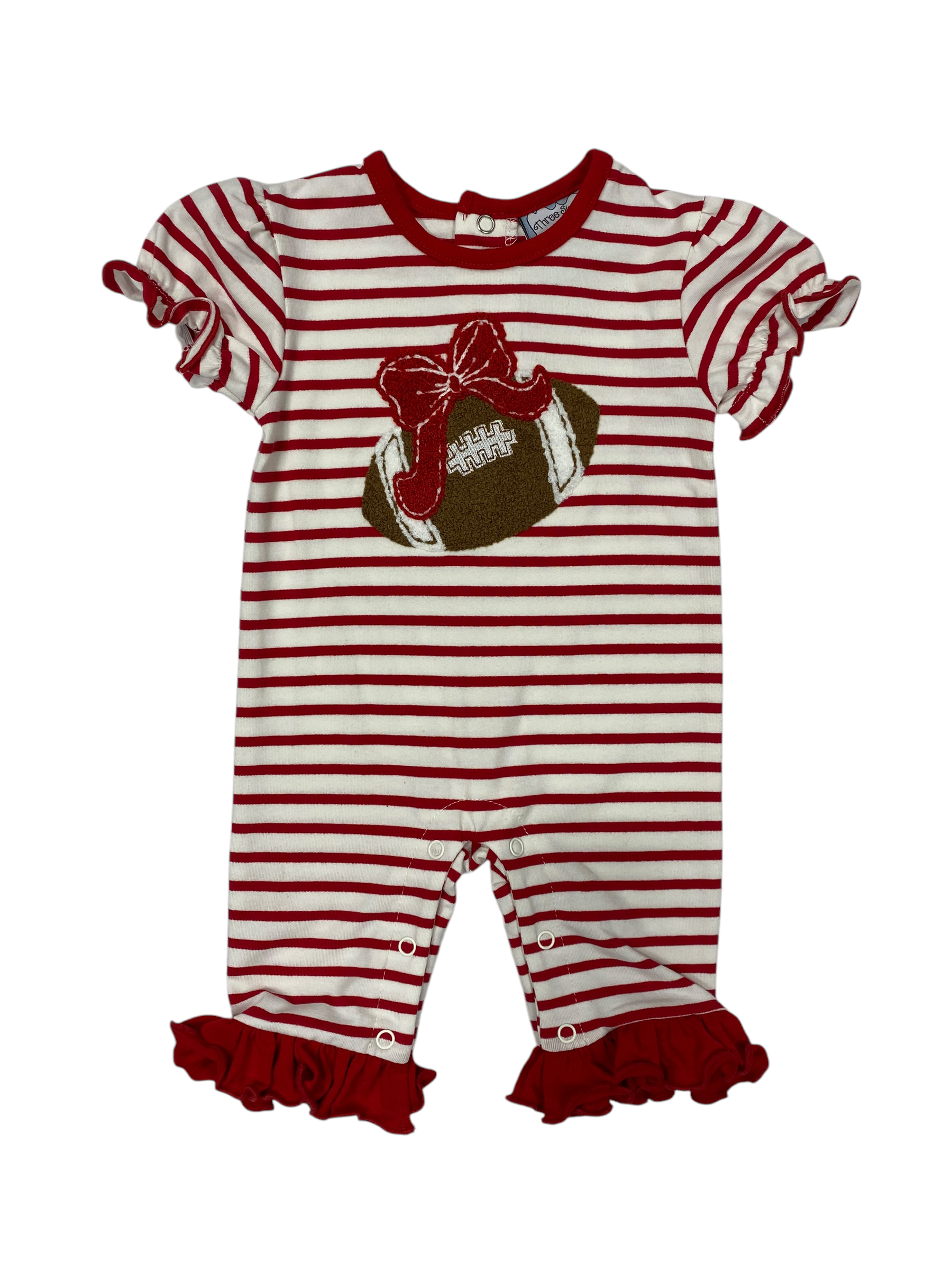 Football Girls Romper–Red