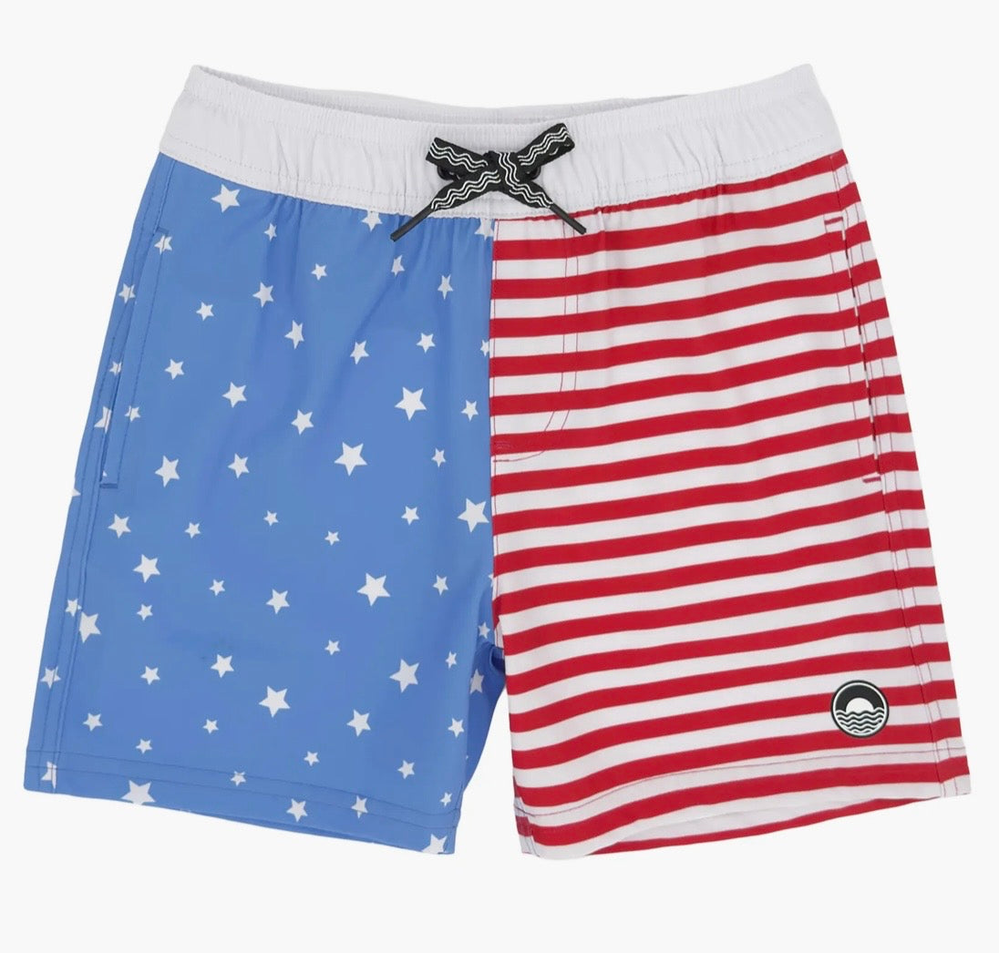 American Flag Volley Swim Trunk