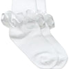 Jefferies Socks Frilly Ruffle Lace Turn Cuff Socks 1 Pair