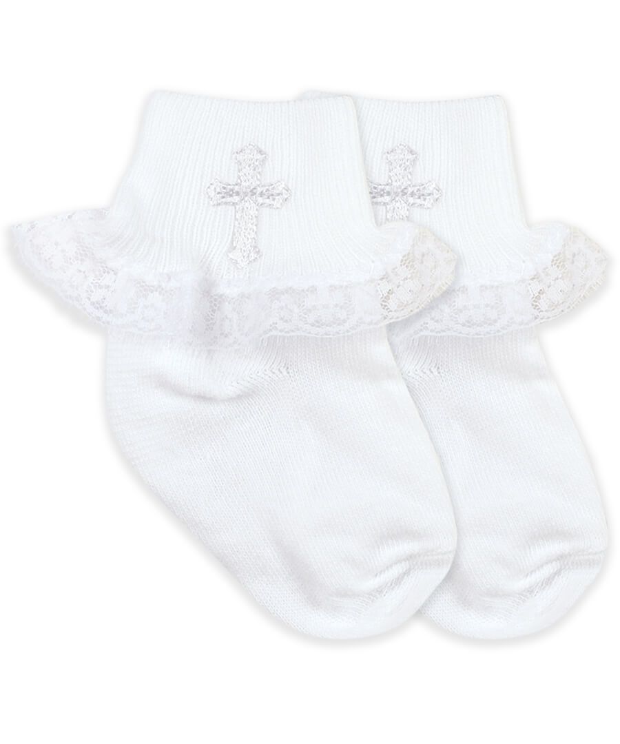 Jefferies Socks Smooth Toe Christening Lace Socks 1 Pair