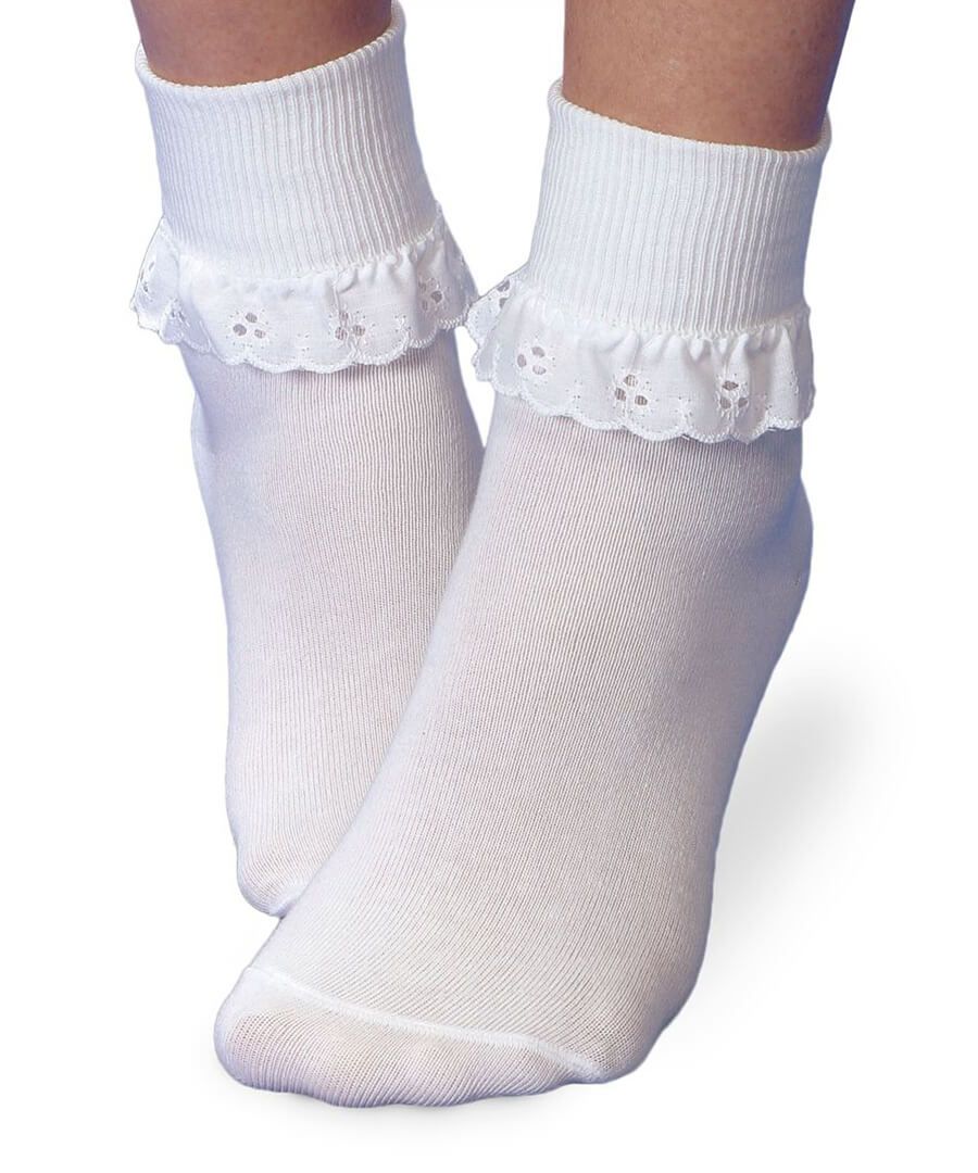 Jefferies Socks Eyelet Lace Turn Cuff Socks 1 Pair