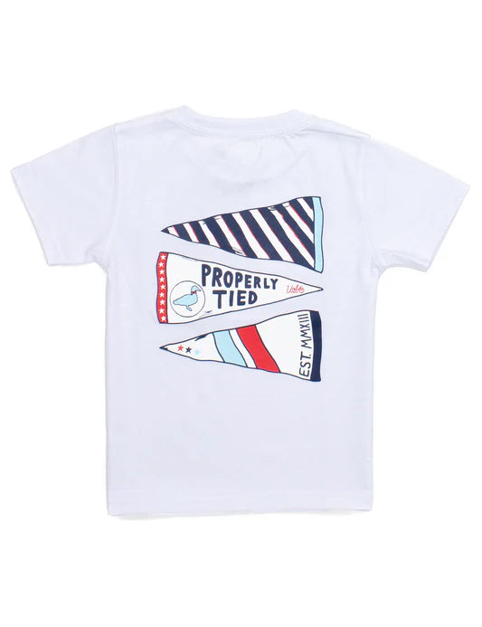 Boys Americana Pennant SS White