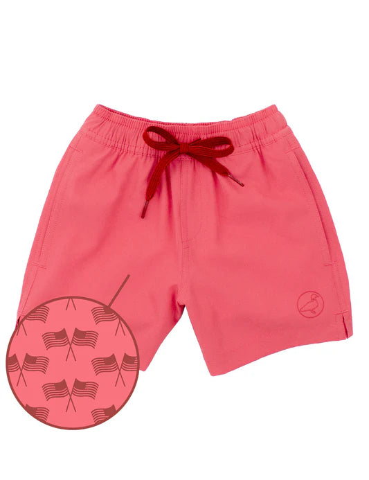 Boys Splash Swim Freedom Flag