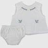 Baby Girl Sleeveless Two Piece Diaper Set - Classic Cream