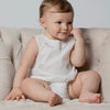 Baby Girl Sleeveless Two Piece Diaper Set - Classic Cream