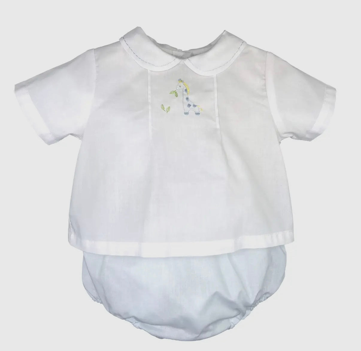 Embroidered Giraffe Diaper Set