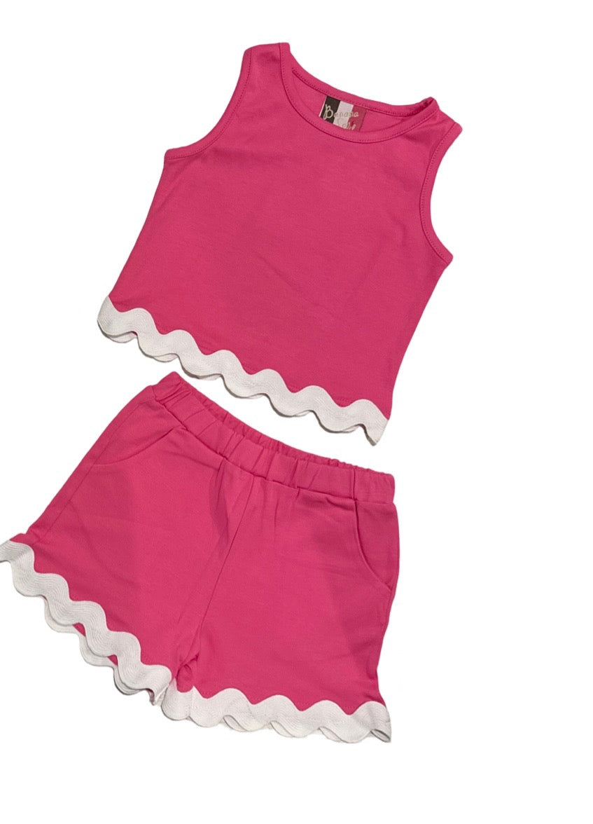 Banana Split Abigail Short Set Pink